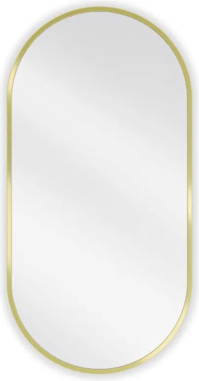 Mexen Loft lustro łazienkowe owalne 80 x 40 cm, rama złota szczotkowana - 9851-080-040-000-50