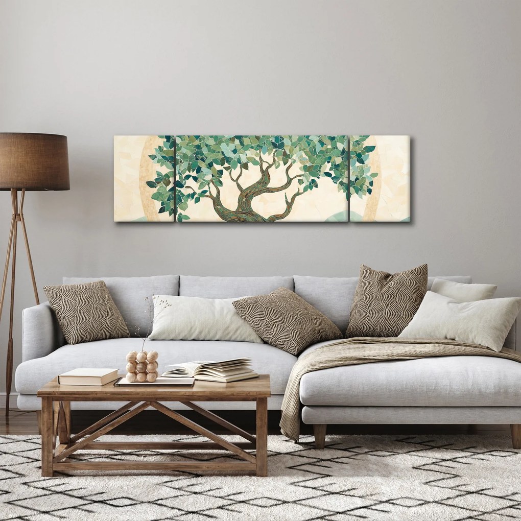 Obraz – Elegancka mozaika z drzewem (170x50 cm)