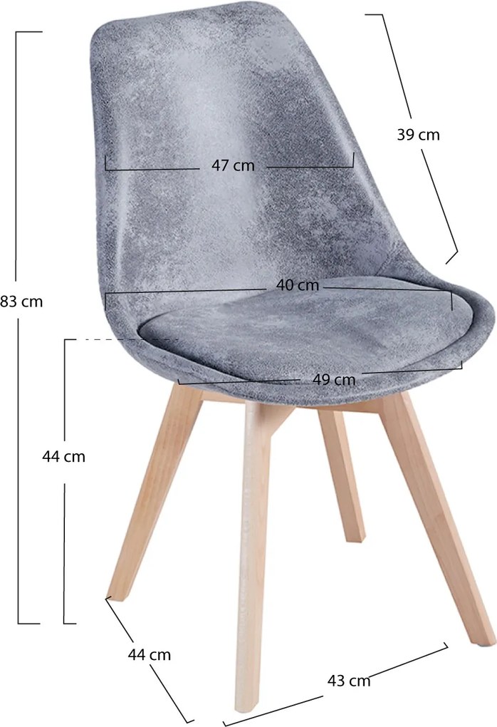 Zestaw 4 Krzese Synk Vintage