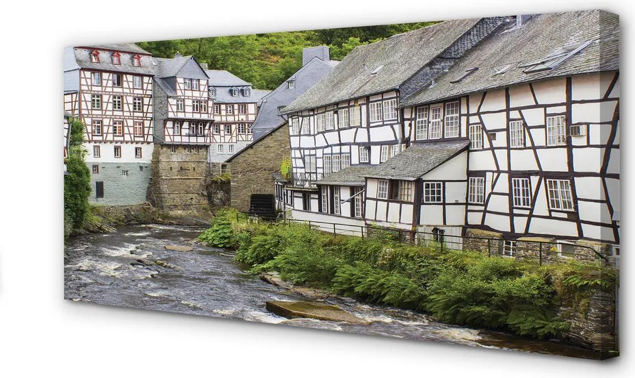 Obraz canvas na ścianę Zabytkowa Zabudowa nad Rzeką