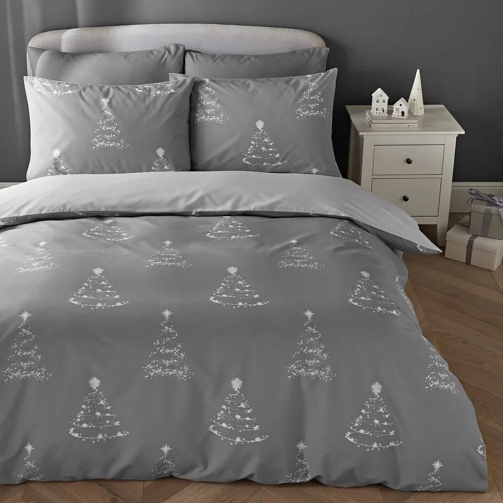 Szara pościel dwuosobowa 200x200 cm A Lot Like Christmas – Catherine Lansfield