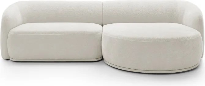 Narożnik NOBO Prawostronny system modułowy tkanina DressME 01 Biały