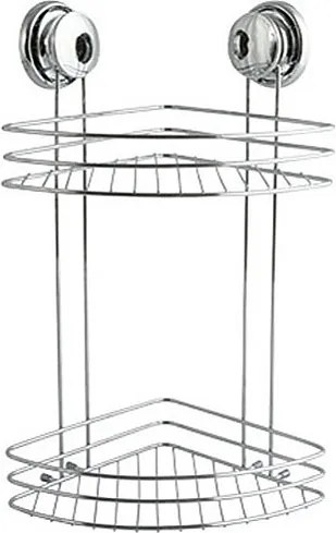 Półka narożna 2-poziomowa z przyssawkami chromowana MSV - Model 144904