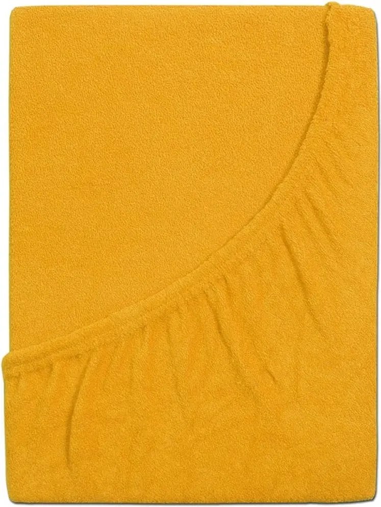 PrzytulneMieszkanie.pl Frotte prześcieradło do dziecięcego łóżeczka PREMIUM 60x120 cm żółto-pomarańczowe