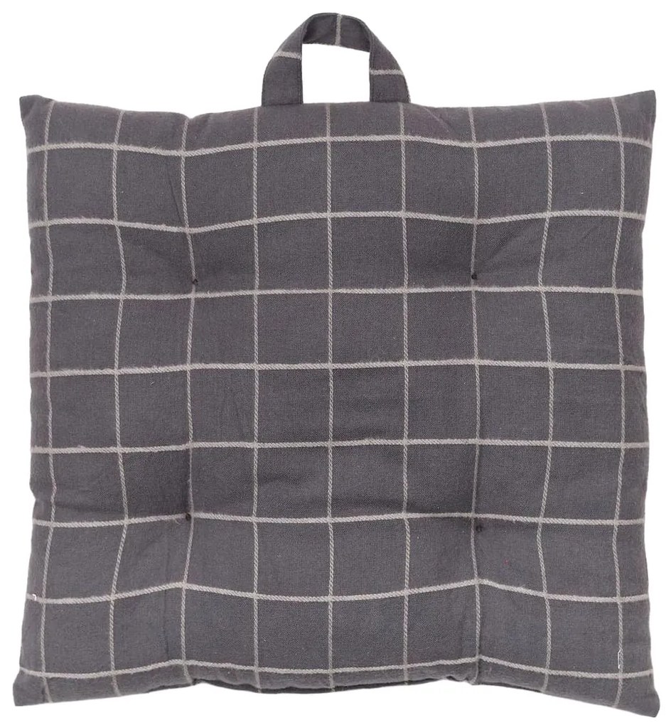 Poduszka na krzesło w kratę SOFT GEOMETRY, bawełniana, 40 x 40 cm