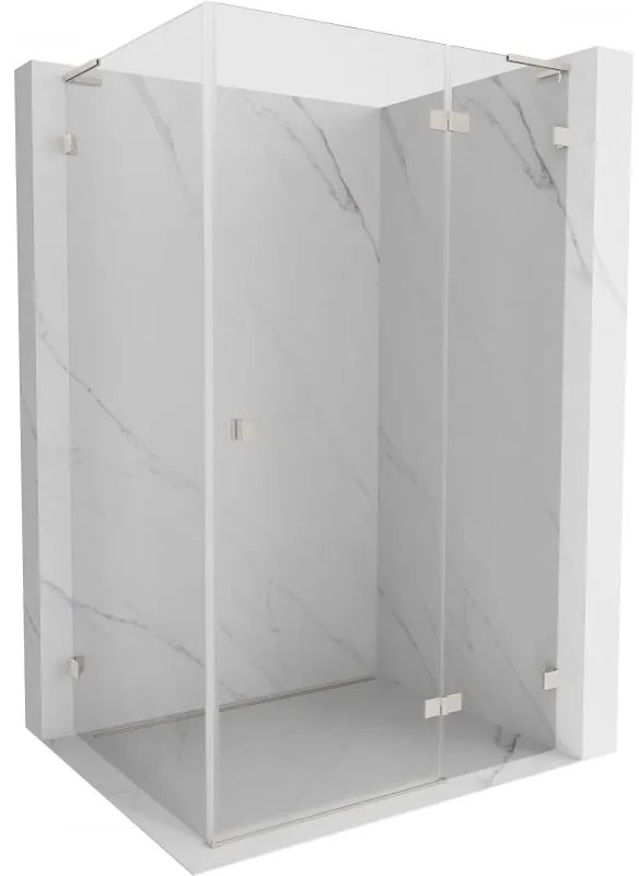 Mexen Lunar L kabina prysznicowa uchylna prawa 85 x 90 cm, transparent, nikiel szczotkowany - 834L-085-090-97-00-P