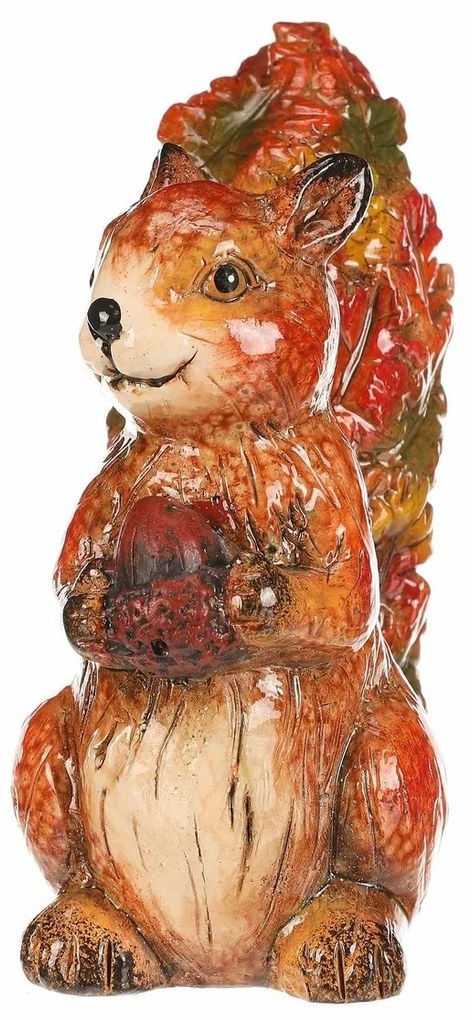 Jesienna dekoracja Wiewiórka z orzechem, 12 x 7 x13 cm, ceramika