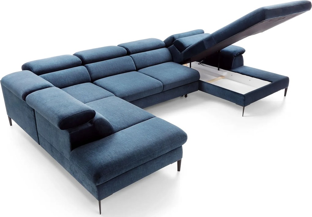 Granatowy narożnik U z funkcją spania K7-T58