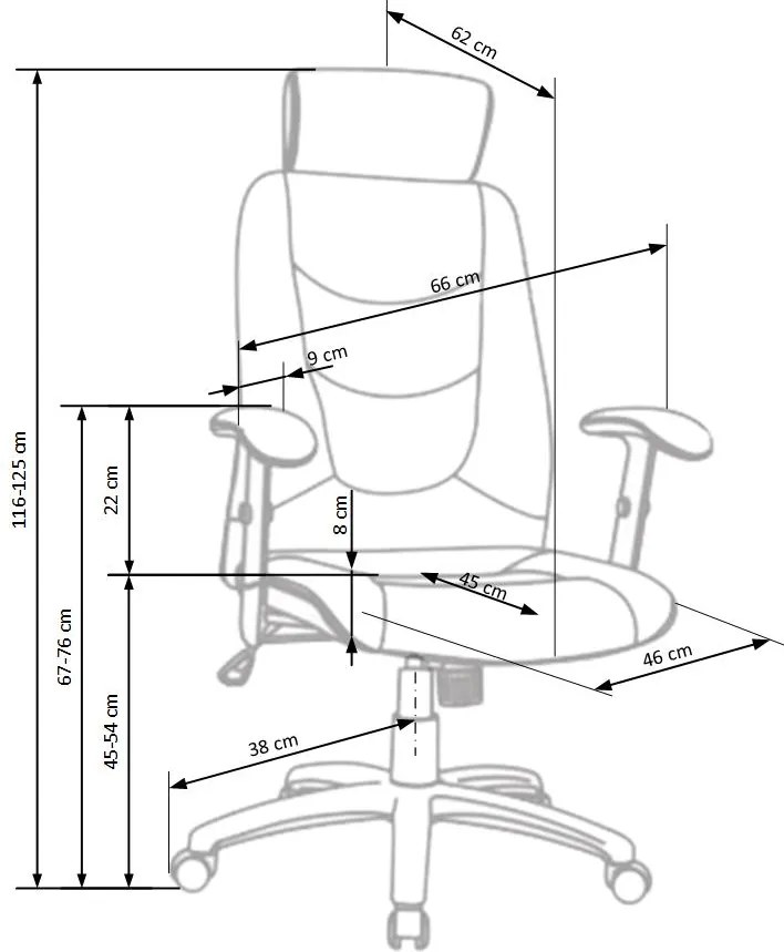 Tapicerowany fotel biurowy z zagłówkiem Stilo 2
