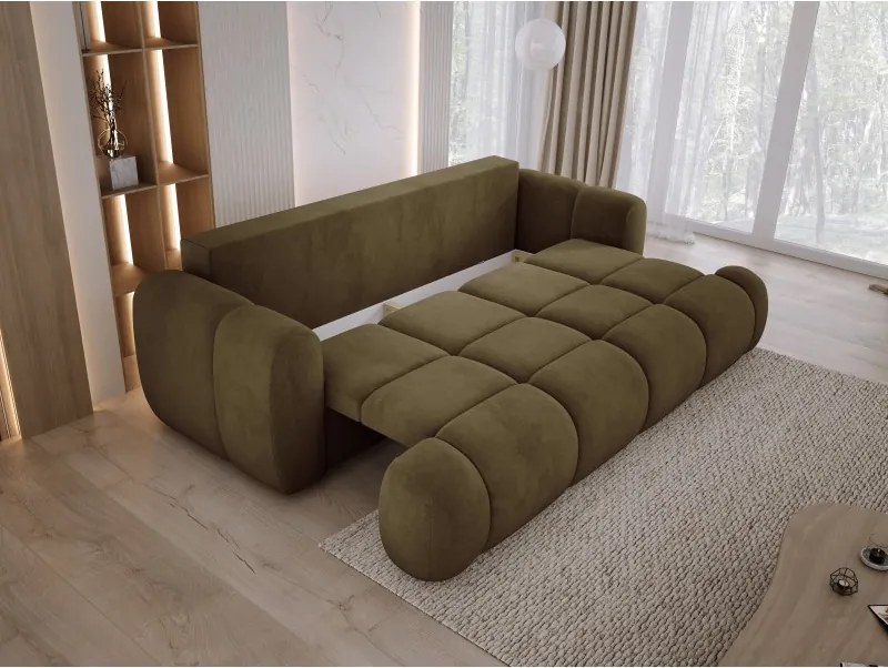 Sofa Kanapa BOMO 3 osobowa z funkcją spania i pojemnikiem w tkaninie SALVADOR 10 WERSAL