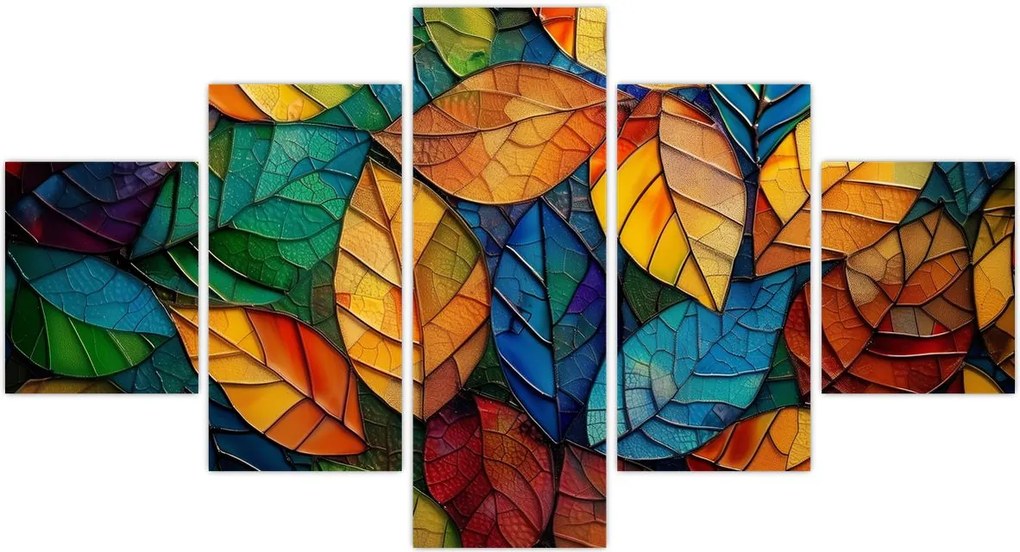 Obraz - Mozaika z liści (125x70 cm)