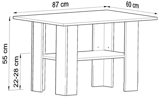 Minimalistyczny stolik kawowy olcha - Afri