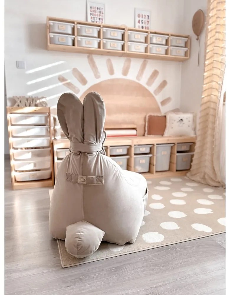 Beżowy dziecięcy worek do siedzenia Funny Bunny – The Brooklyn Kids