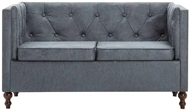 2-osobowa Sofa James 2Q w stylu Chesterfield - szara