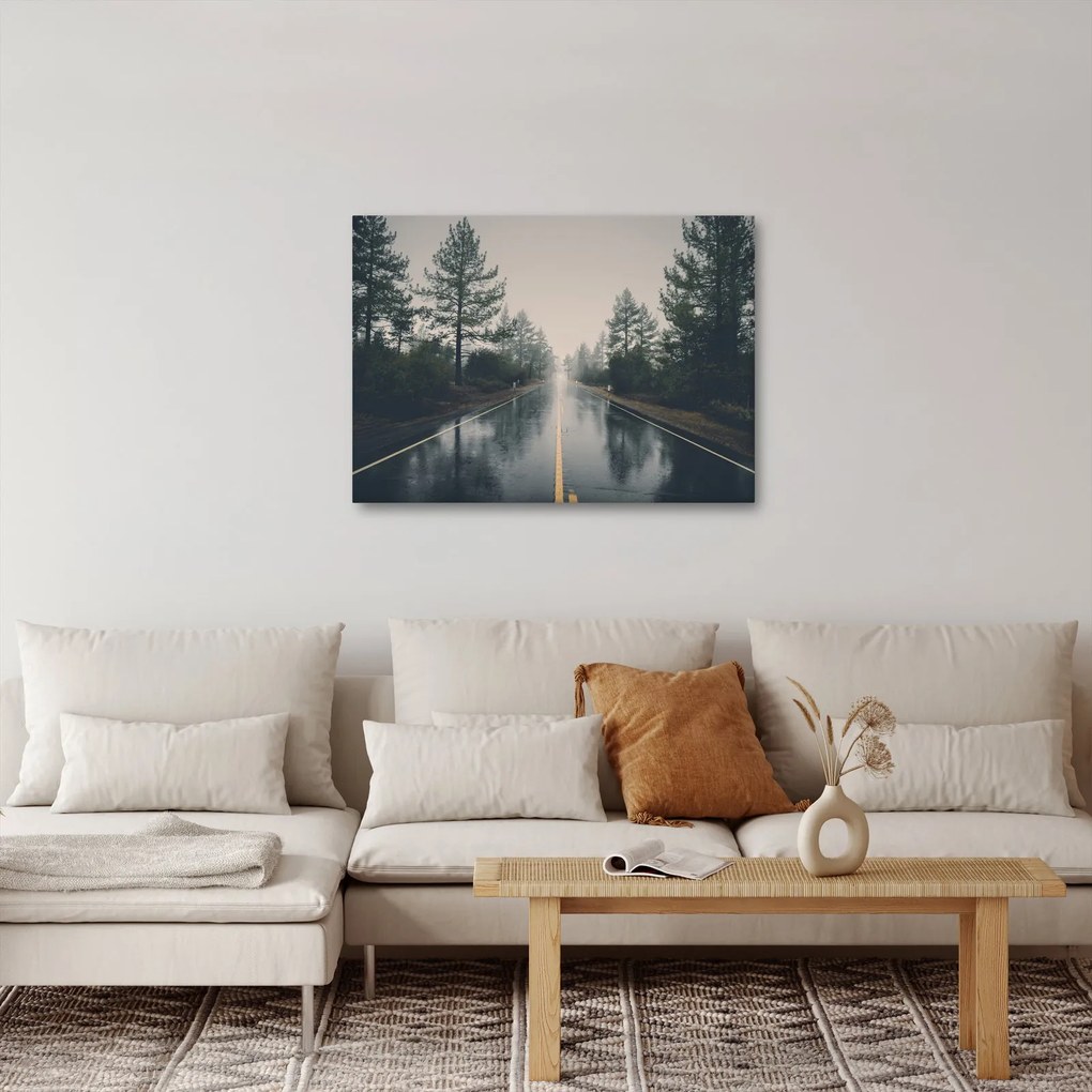 Obraz drogi w deszczu (70x50 cm)