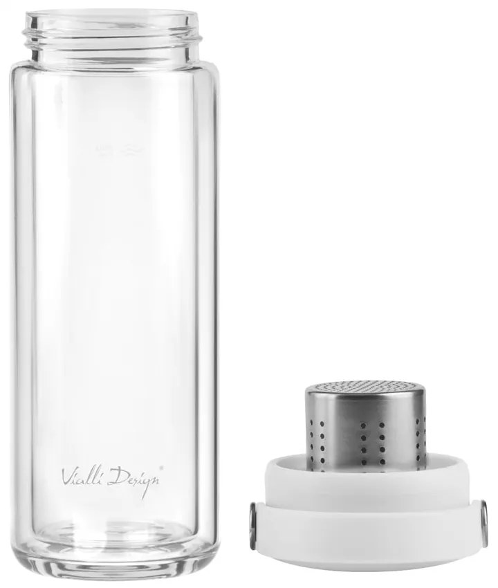Biała szklana butelka 350 ml Fuori – Vialli Design