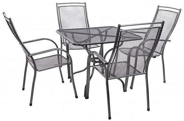 Metalowy zestaw ogrodowy PALMA IV. 1 + 4 Stół 90 x 90 cm (CT0312)