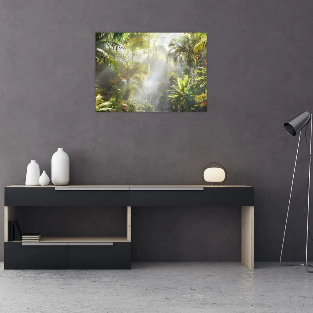 Obraz na szkle - Tropikalny las deszczowy (70x50 cm)