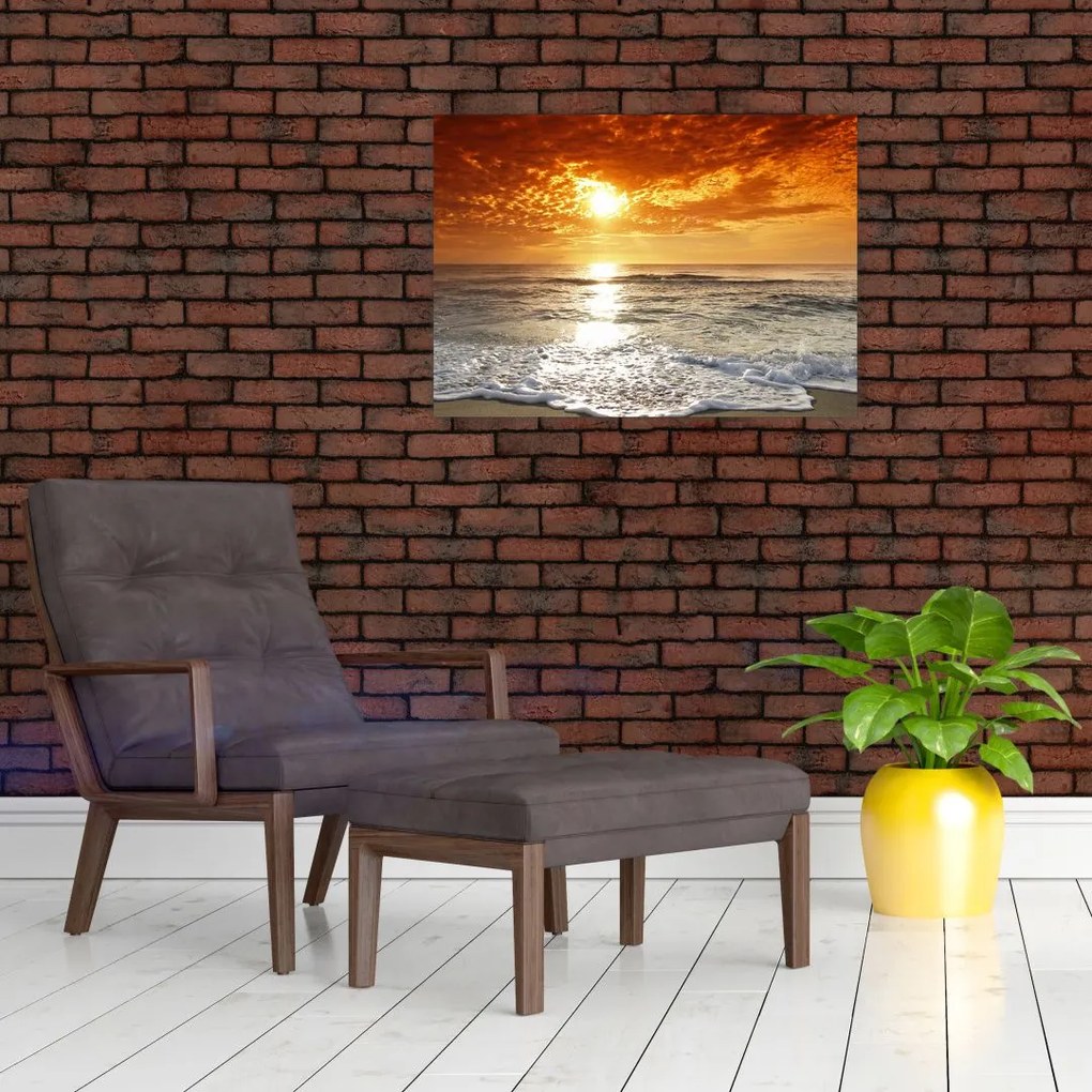 Obraz na szkle zachód słońca na Korsyce (70x50 cm)