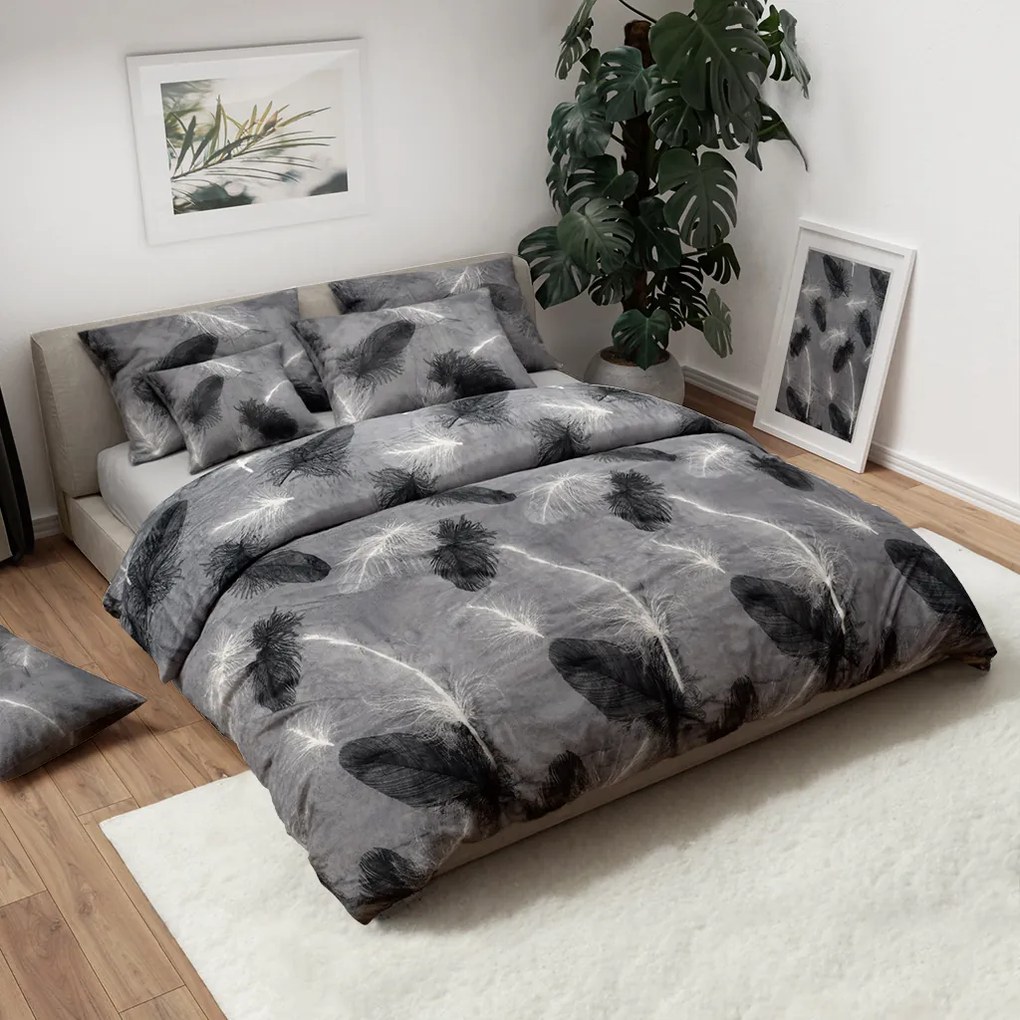 PrzytulneMieszkanie.pl PrzytulneMieszkanie.pl Pościel z mikropluszu VELSOFT szara Rozmiar pościeli: 70 x 90 cm | 140 x 200 cm