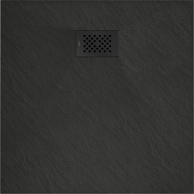 Mexen Hugo brodzik kwadratowy SMC 70 x 70 cm, czarny, maskownica czarna - 42707070-B