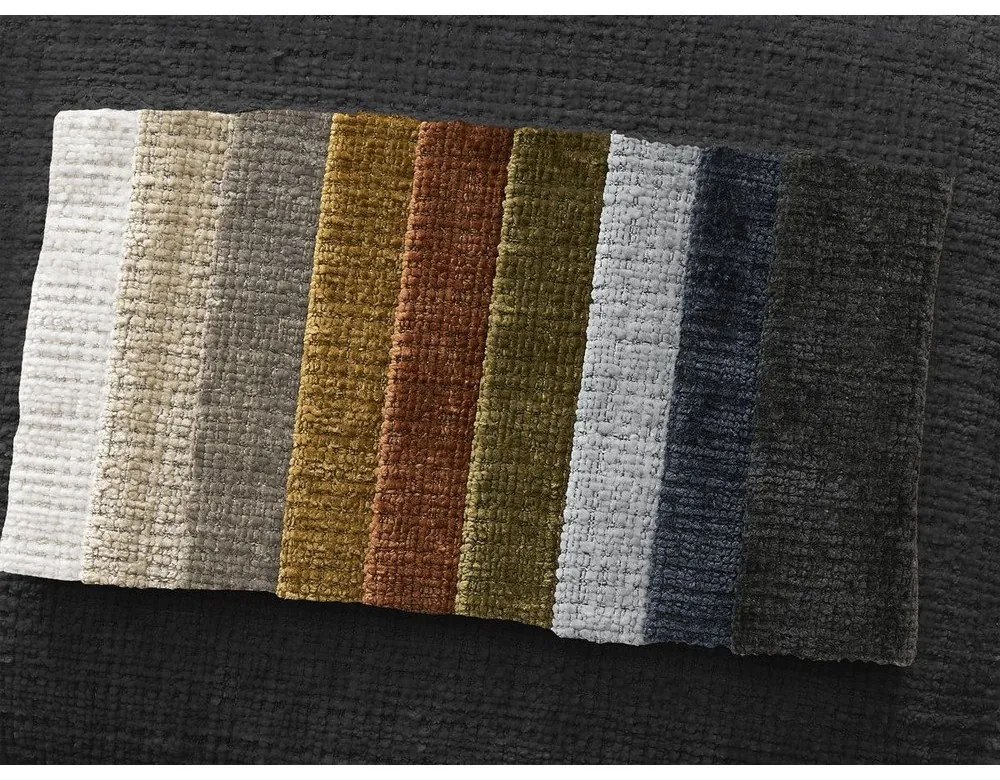 Czarny narożnik z tkaniny szenilowej (prawostronny/z szezlongiem) Leonore – Bobochic Paris