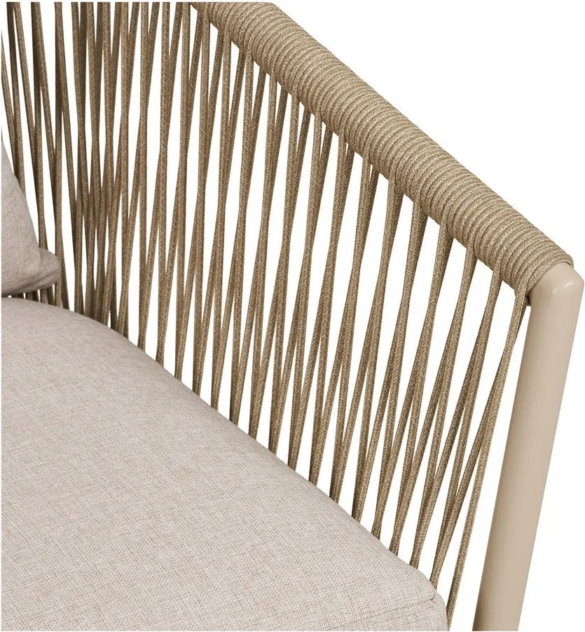 Beżowe metalowe tapicerowane krzesło ogrodowe Salerno – House Nordic