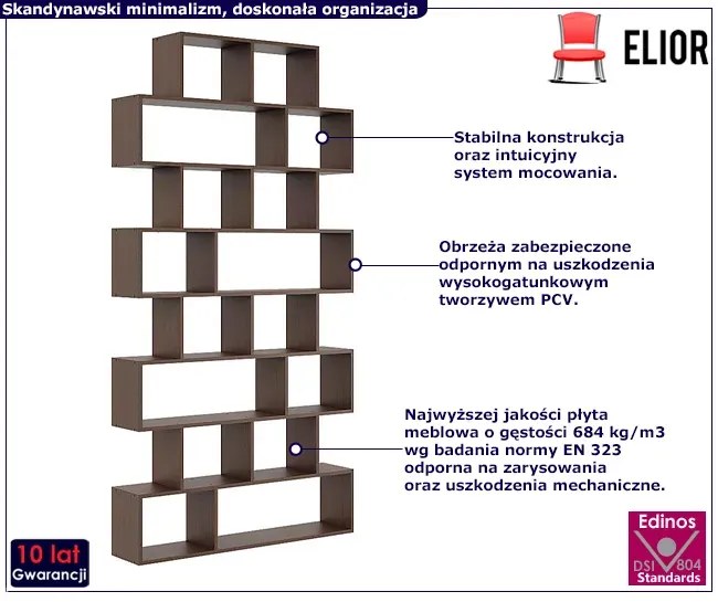 Regał wiszący lub stojący w kolorze wenge - Renzo
