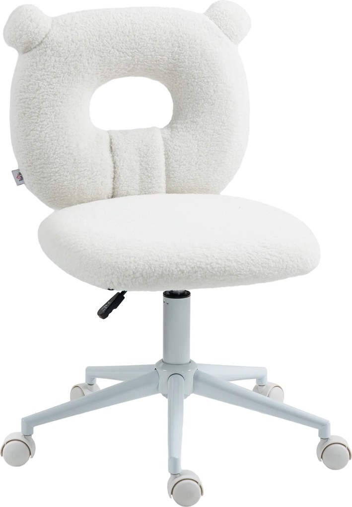 HOMCOM Fotel biurowy regulowany ergonomiczny obrotowy biały elegancki design | Aosom PL
