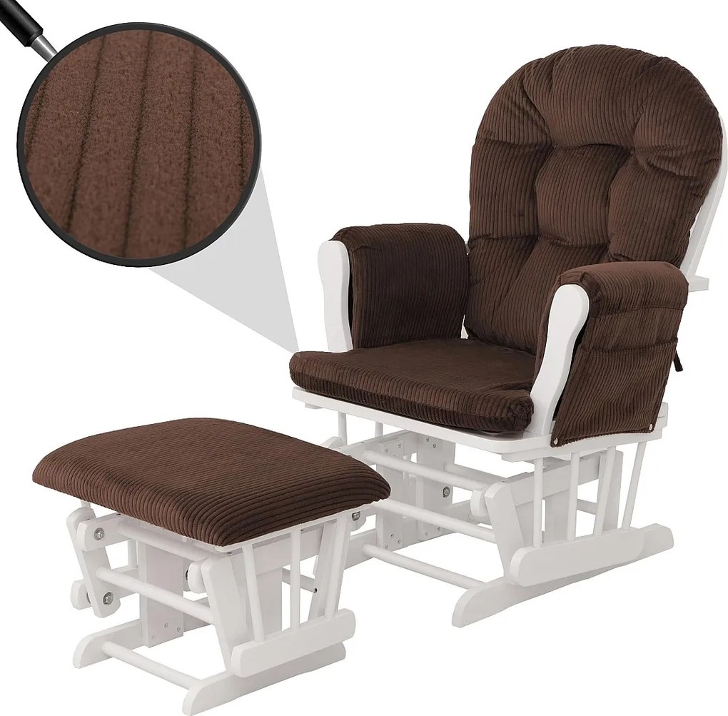 Leżanka MCW-C76,  brązowy rama biały