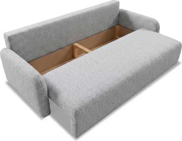 Sofa DUO Rozkładana Dwuosobowa Szara Szenil Japandi