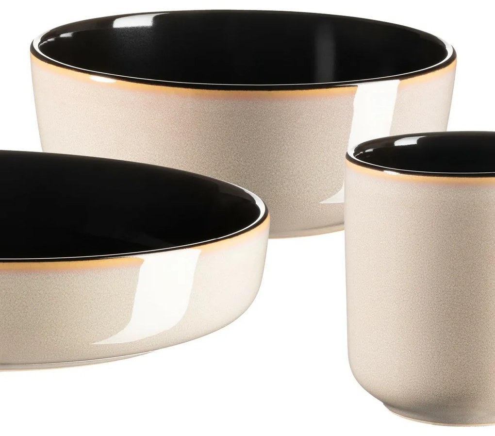 Mäser 10-częściowy zestaw jadalny ALENIA, beżowy