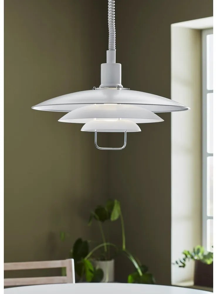 Biała lampa wisząca Markslöjd Kikrenes, ø 48 cm