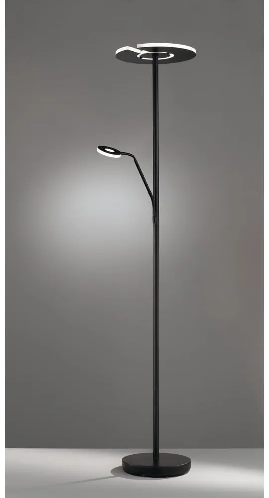Czarna lampa stojąca LED ze ściemniaczem (wysokość 180 cm) Dent – Fischer & Honsel