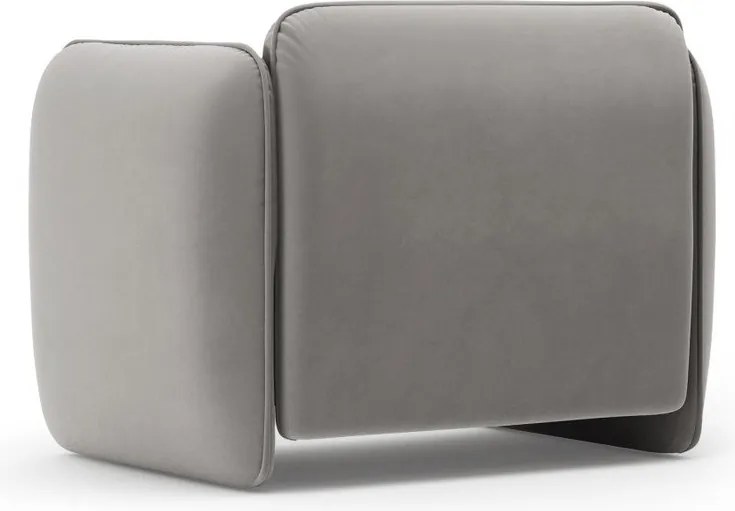 Ciemnoszary aksamitny fotel Georgia – Micadoni