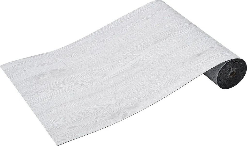 Wykładzina Podłogowa SucceBuy z Samoprzylepnego Winylu 82.55cm, Grubość 1.5mm, Jasnoszare Drewno, do Przyklejenia i Odklejenia, do Jadalni