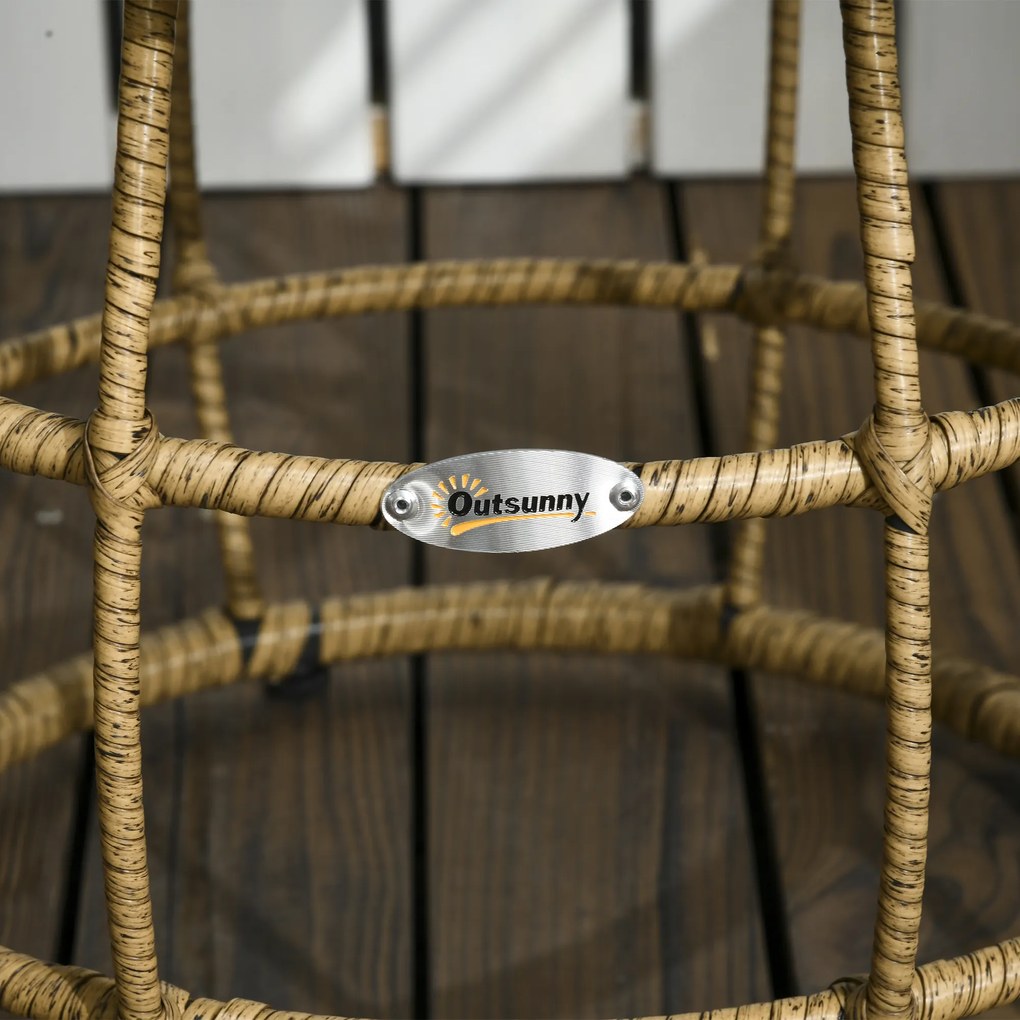 Outsunny Zestaw Bistro 3cz Odporny na Warunki Atmosferyczne Stolik Krzesła Piaskowy Ciemnoszary | Aosom PL