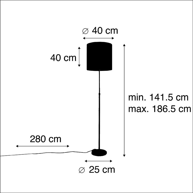 Lampa stojąca złota/mosiężna z abażurem z weluru taupe 40/40 cm - ParteWiejski/ Rustykalny / Vintage Oswietlenie wewnetrzne