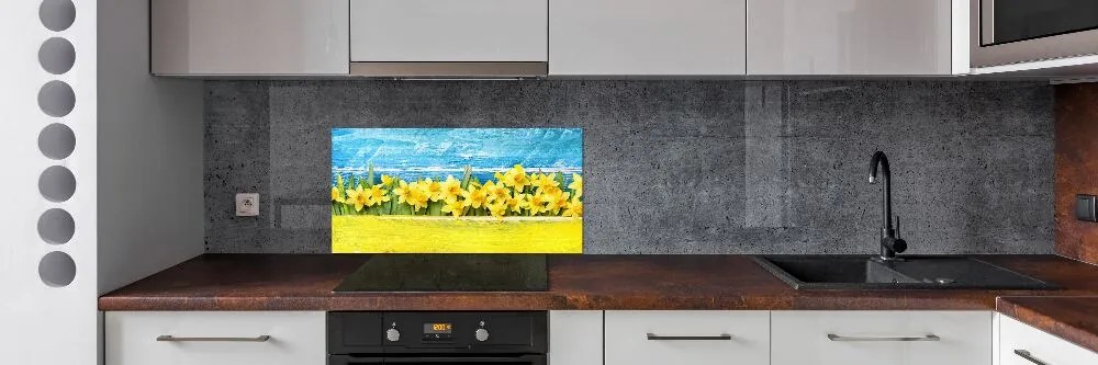Panel szklany do kuchni Żonkile
