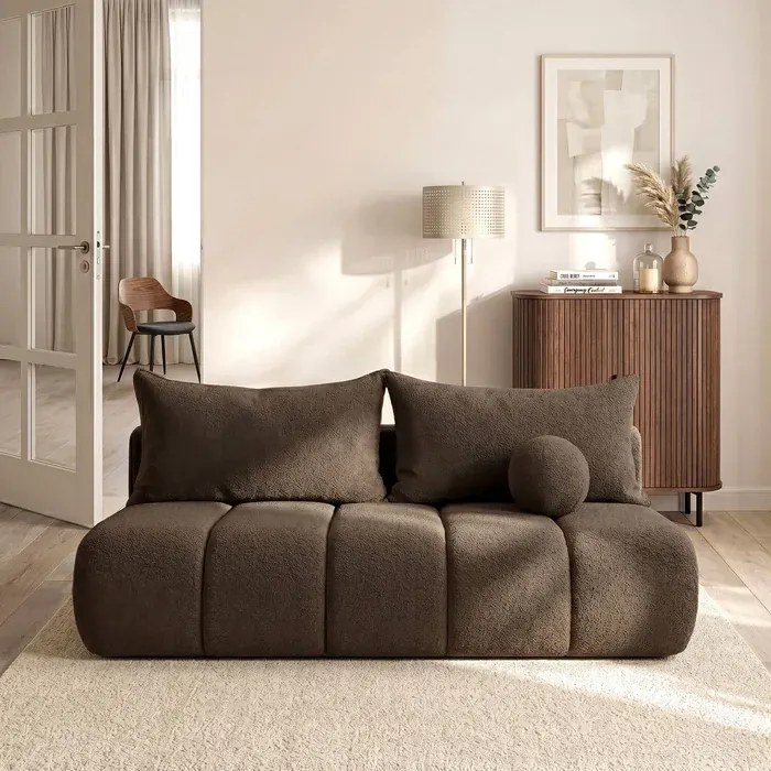 Sofa z Funkcją Spania SARIA Mocca Boucle Nowoczesna