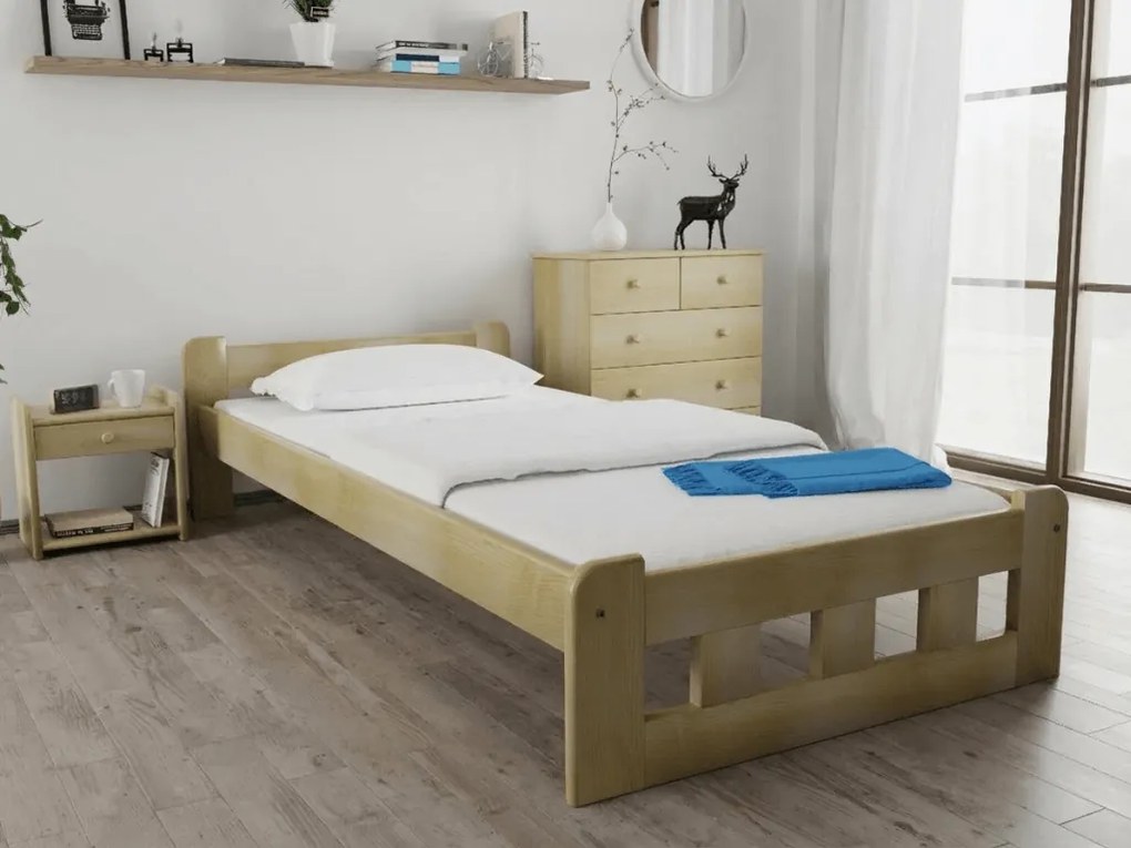 Łóżko Naomi podwyższone 80 x 200 cm, sosna Stelaż: Bez stelaża, Materac: Bez materaca