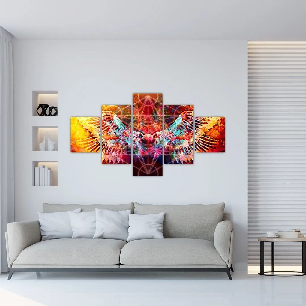 Obraz - Merkaba ze skrzydłami, abstrakcja (125x70 cm)