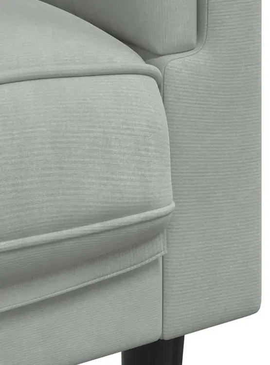 Jasnoszara aksamitna sofa 2-osobowa z poduszkami - FINO 4X