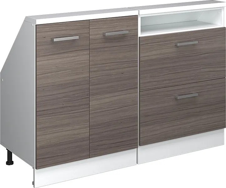 Zestaw szafek na dach skośny szlachetny szary/biały 120x46x81.6 rion