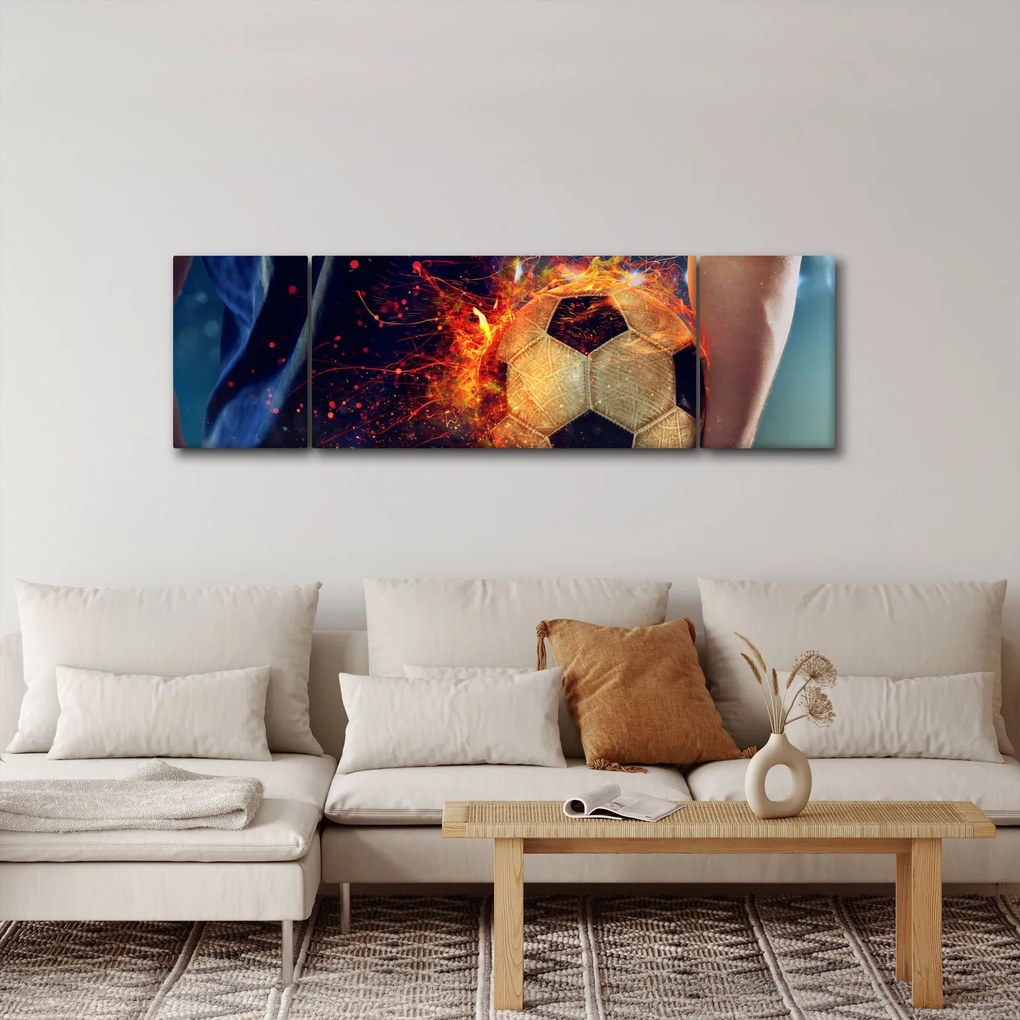 Obraz - Piłka w ogniu (170x50 cm)