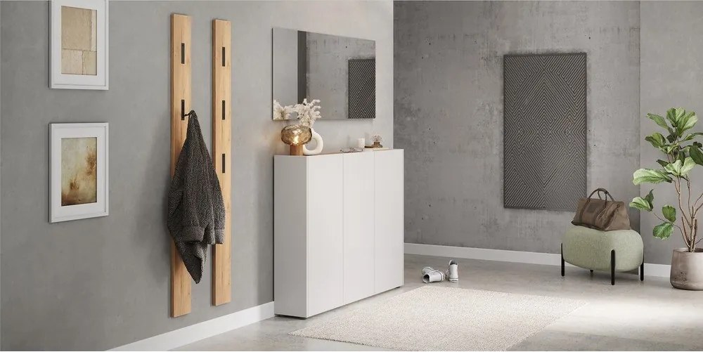 Kremowa szafka w dekorze dębu 138x105x25 cm Libbiano – Germania