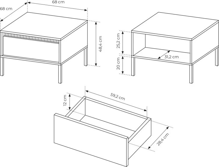 Stolik kawowy SENSO Beżowy