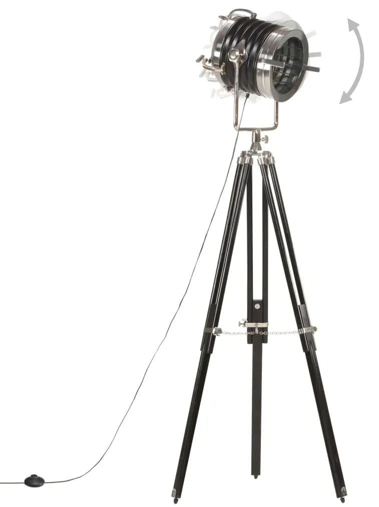 Czarna retro lampa podłogowa regulowana R4-A64