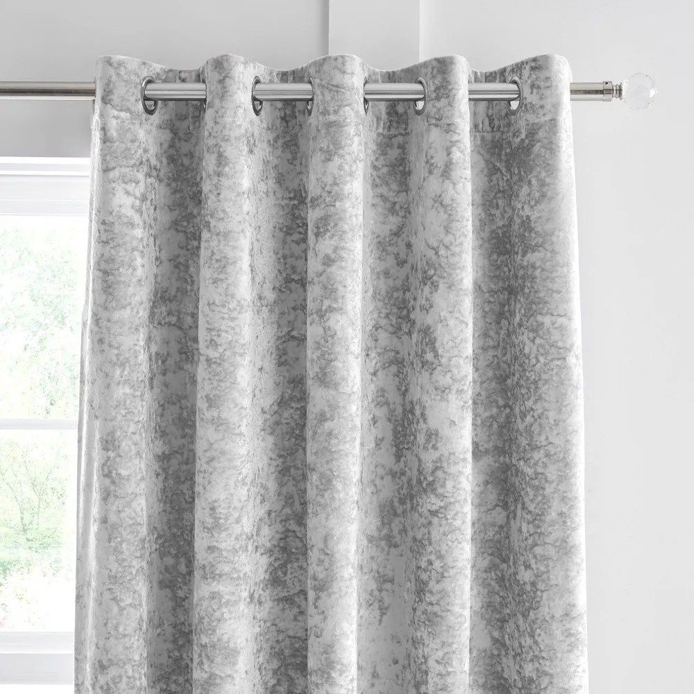 Szare zasłony zestaw 2 szt. 168x137 cm Crushed Velvet – Catherine Lansfield