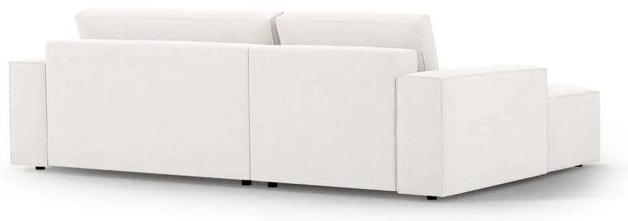 Biały rozkładany narożnik z materiału bouclé (lewostronny) Jodie – Micadoni Home